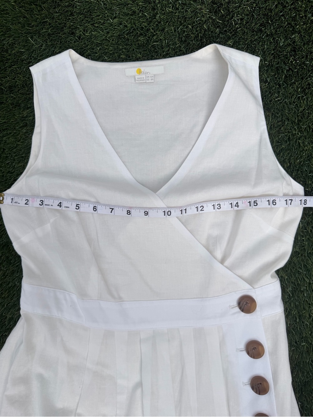 Boden Arwen Sleeveless Wrap Midi Dress with Cityscape Print - petite friendly - Picture 6 of 11